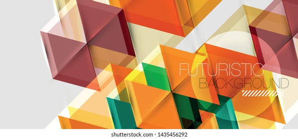 Geometric triangle and hexagon abstract background, vector illustration