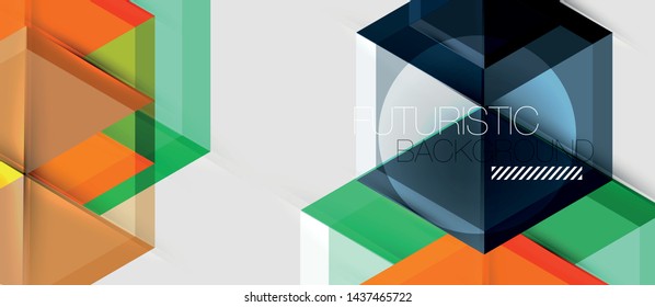 Triángulo geométrico y fondo abstracto hexagonal, ilustración vectorial