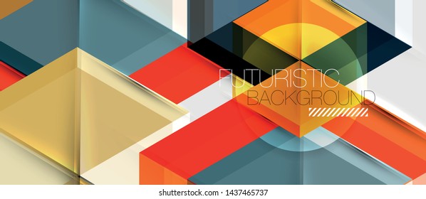 Triángulo geométrico y fondo abstracto hexagonal, ilustración vectorial