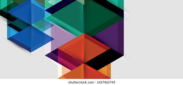 Geometric triangle and hexagon abstract background, vector illustration