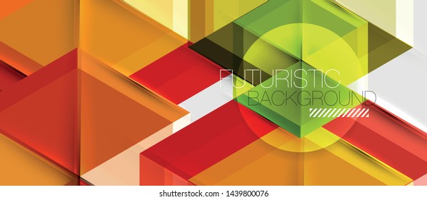Triángulo geométrico y fondo abstracto hexagonal, ilustración vectorial
