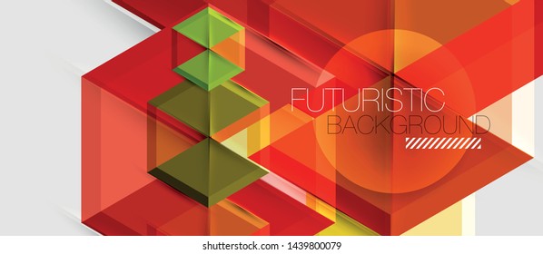 Geometric triangle and hexagon abstract background, vector illustration