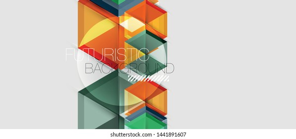 Geometric triangle and hexagon abstract background, vector illustration