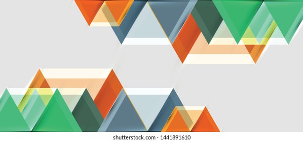Geometric triangle and hexagon abstract background, vector illustration