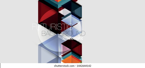 Triángulo geométrico y fondo abstracto hexagonal, ilustración vectorial