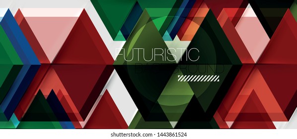 Geometric triangle and hexagon abstract background, vector illustration