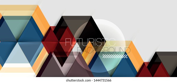 Geometric triangle and hexagon abstract background, vector illustration