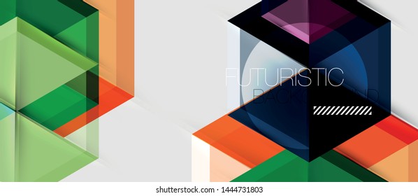 Geometrisches Dreieck und abstrakter sechseckiger Hintergrund, Vektorgrafik