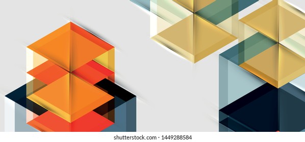 Triângulo geométrico e fundo abstrato hexágono, ilustração vetorial