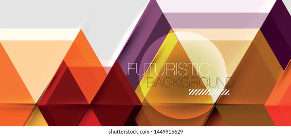 Triángulo geométrico y fondo abstracto hexagonal, ilustración vectorial