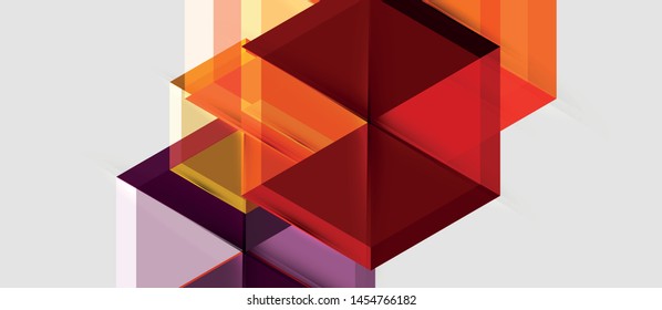 Geometric triangle and hexagon abstract background, vector illustration