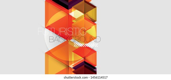 Geometric triangle and hexagon abstract background, vector illustration