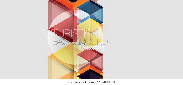 Triángulo geométrico y fondo abstracto hexagonal, ilustración vectorial