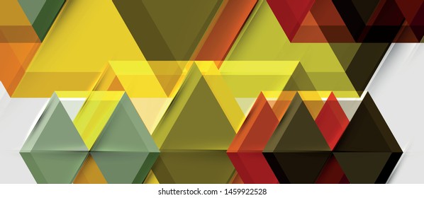 Triángulo geométrico y fondo abstracto hexagonal, ilustración vectorial