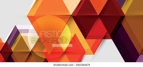 Geometric triangle and hexagon abstract background, vector illustration
