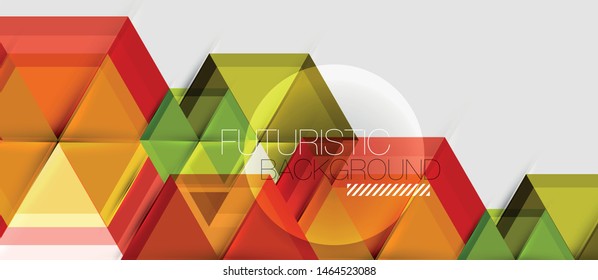Geometric triangle and hexagon abstract background, vector illustration