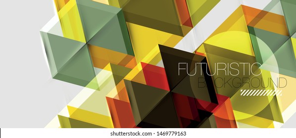 Geometric triangle and hexagon abstract background, vector illustration