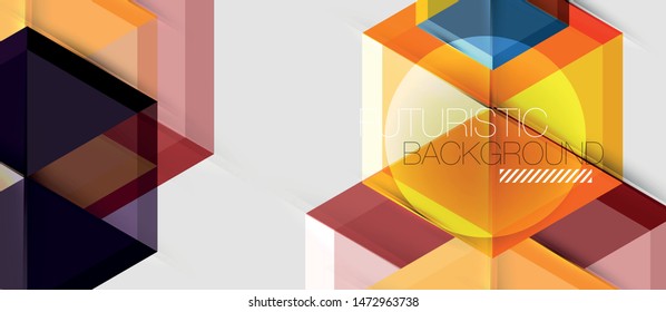 Geometric triangle and hexagon abstract background, vector illustration