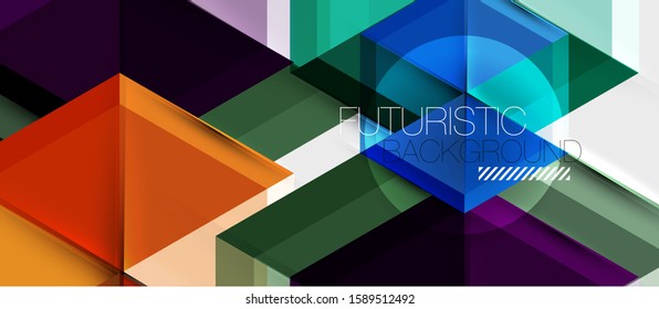 Triángulo geométrico y fondo abstracto hexagonal, ilustración vectorial