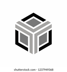 Geometric Triangle Hexagon Cube Box Architecture Interior Business Company Stock Vector Logo Design Template