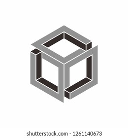 Geometric Triangle Hexagon Cube Business Company Vector Logo Design