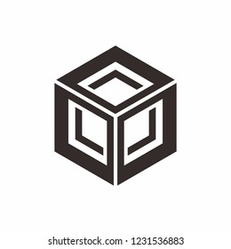 Geometric Triangle Hexagon Cube Space Box Architecture Interior Construction Business Company Stock Vector Logo Design Template