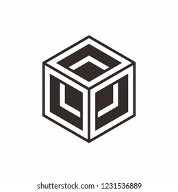Geometric Triangle Hexagon Cube Space Box Architecture Interior Construction Business Company Stock Vector Logo Design Template