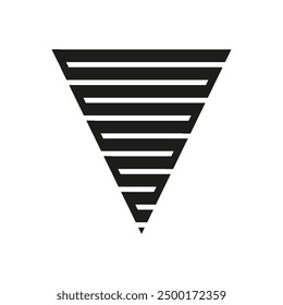 Geometric triangle icon. Layered black lines. Abstract vector. Modern design.