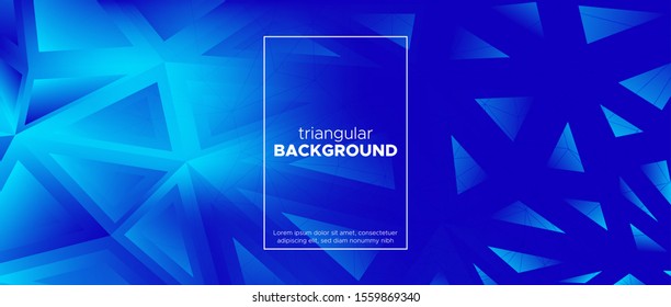 Geometric Triangle Illustration. Blue Technology Brochure. Light Science Landing Page. Digital Polygon Pattern. Geometric Triangle Landing Page. Futuristic Wallpaper. Geometric Triangle Banner.
