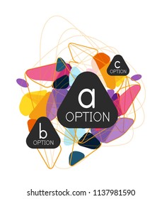 Geometric triangle infographics - workflow layout, diagram, step options, web design, infographics