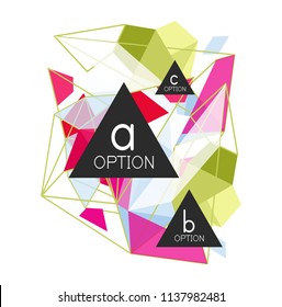 Infografiken des geometrischen Dreiecks - Workflow-Layout, Diagramm, Schrittoptionen, Webdesign, Infografiken