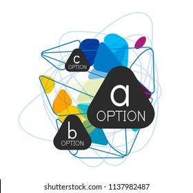 Geometric triangle infographics - workflow layout, diagram, step options, web design, infographics