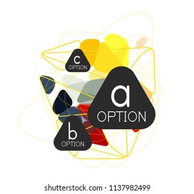 Geometric triangle infographics - workflow layout, diagram, step options, web design, infographics