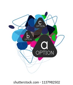 Geometric triangle infographics - workflow layout, diagram, step options, web design, infographics