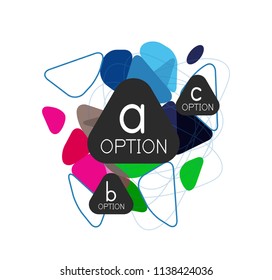 Geometric triangle infographics - workflow layout, diagram, step options, web design, infographics