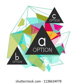 Geometric triangle infographics - workflow layout, diagram, step options, web design, infographics