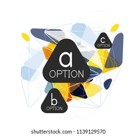 Geometric triangle infographics - workflow layout, diagram, step options, web design, infographics