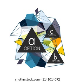 Infográficos de triângulo geométrico - layout de fluxo de trabalho, diagrama, opções de etapa, web design, infográficos