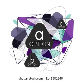 Geometric triangle infographics - workflow layout, diagram, step options, web design, infographics