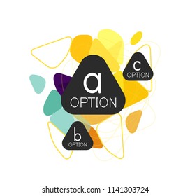Geometric triangle infographics - workflow layout, diagram, step options, web design, infographics