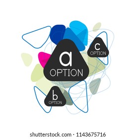 Geometric triangle infographics - workflow layout, diagram, step options, web design, infographics