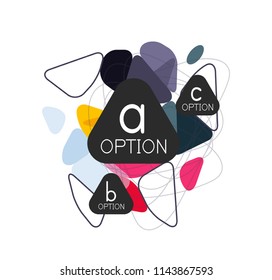 Geometric triangle infographics - workflow layout, diagram, step options, web design, infographics