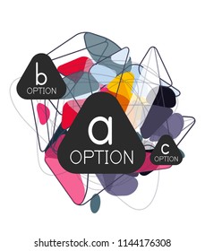 Infográficos de triângulo geométrico - layout de fluxo de trabalho, diagrama, opções de etapa, web design, infográficos