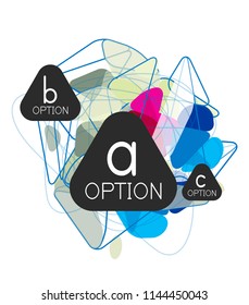 Geometric triangle infographics - workflow layout, diagram, step options, web design, infographics