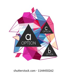 Infográficos de triângulo geométrico - layout de fluxo de trabalho, diagrama, opções de etapa, web design, infográficos