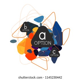 Geometric triangle infographics - workflow layout, diagram, step options, web design, infographics