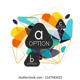 Geometric triangle infographics - workflow layout, diagram, step options, web design, infographics