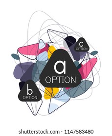 Geometric triangle infographics - workflow layout, diagram, step options, web design, infographics