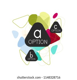 Geometric triangle infographics - workflow layout, diagram, step options, web design, infographics