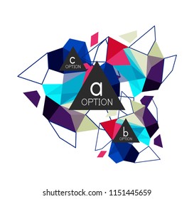 infografías de triángulo geométrico: diseño de flujo de trabajo, diagrama, opciones de paso, diseño web, infografía